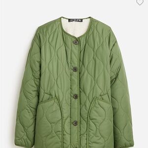 J. Crew Women's Green Quilted Jacket